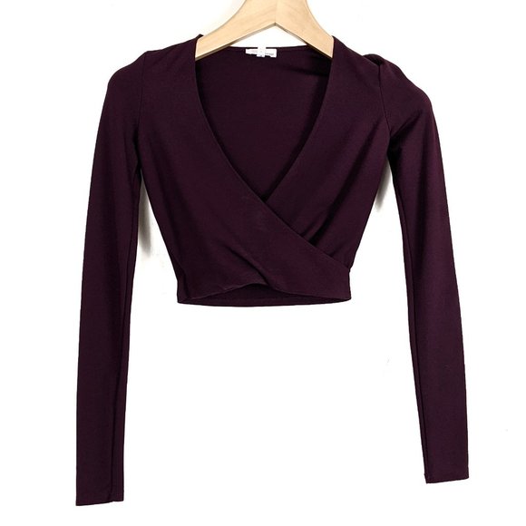 Aritzia Tops - Aritzia Wilfred Free Long Sleeve Wrap Crop Top